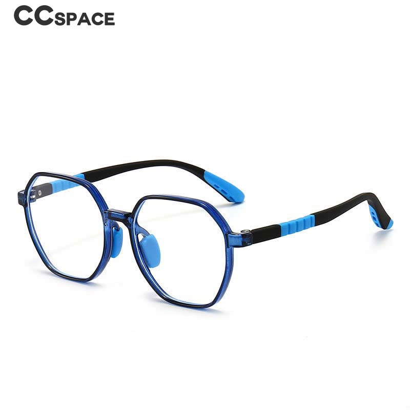 CCspace Unisex Youth Full Rim Polygon Tr 90 Silicone Eyeglasses 54667 Full Rim CCspace   