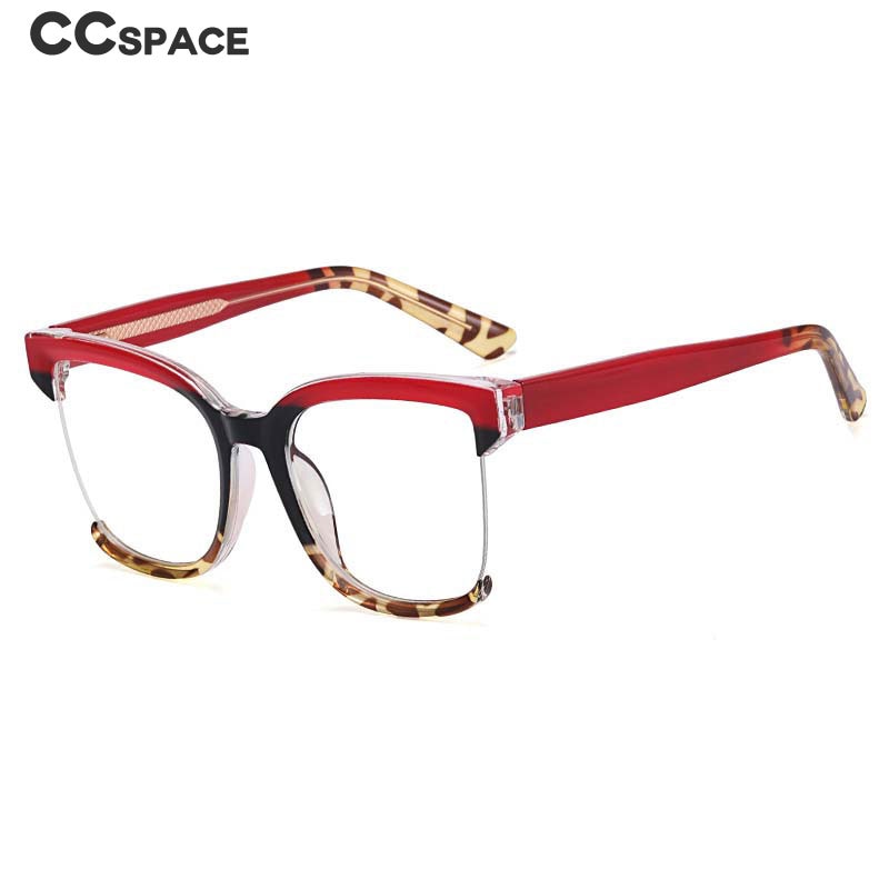 CCspace Women's Semi Rim Square Tr 90 Eyeglasses 54628 Semi Rim CCspace   
