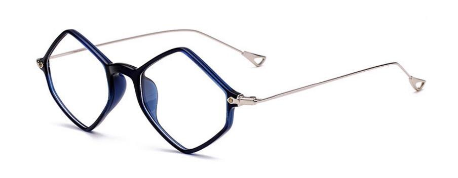 Cubojue Unisex Full Rim Hexagon Tr 90 Titanium Myopia Anti Blue Reading Glasses Reading Glasses Cubojue no function lens 0 Blue 