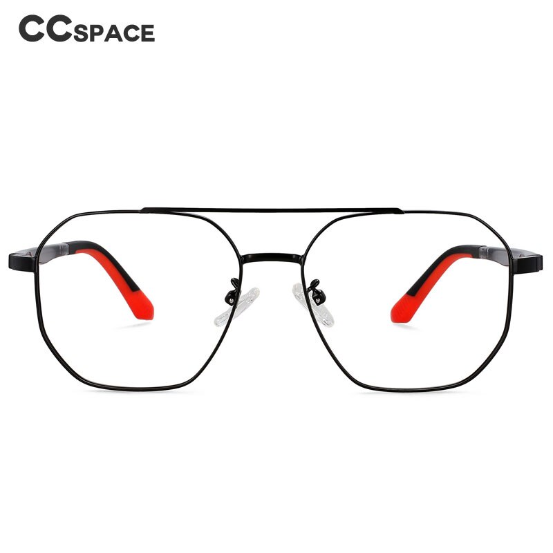 CCSpace Unisex Full RIm Oval Double Bridge Alloy Eyeglasses 55604 Full Rim CCspace   