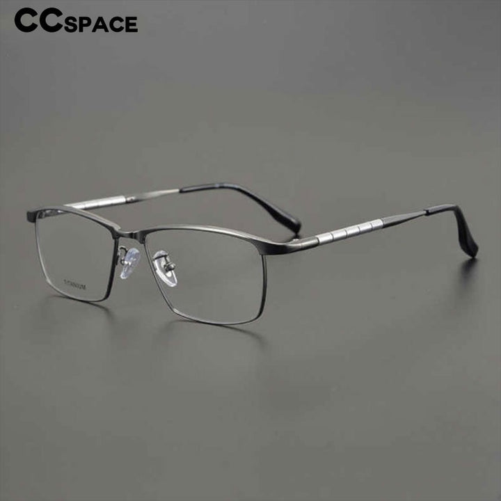 CCSpace Unisex Full Rim Square Titanium Eyeglasses 53210 Full Rim CCspace   