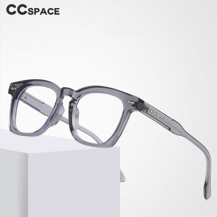 CCSpace Unisex Full Rim Square Acetate Eyeglasses 55547 Full Rim CCspace   