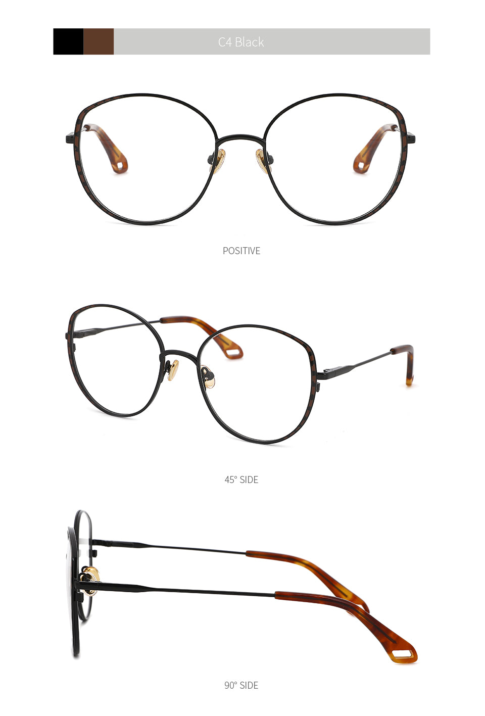 Kansept Women's Full Rim Round Stainless Steel Frame Eyeglasses Oq1003 Full Rim Kansept   