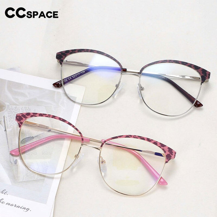 CCspace Women's Full Rim Square Cat Eye Tr 90 Alloy Eyeglasses 47721 Full Rim CCspace   