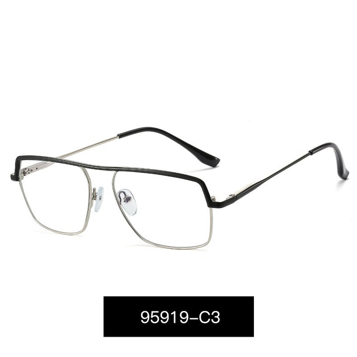 Hotony Women's Full Rim Square Brow Line Alloy Eyeglasses 95919 Full Rim Hotony C3  