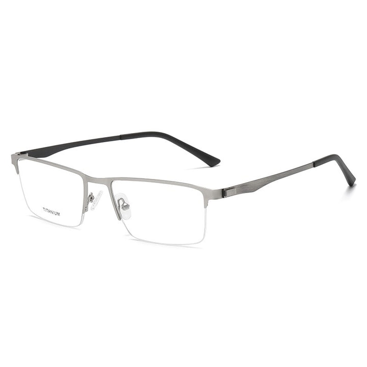 Reven Jate Unisex Semi Rim Square Titanium Eyeglasses P9867 Semi Rim Reven Jate   