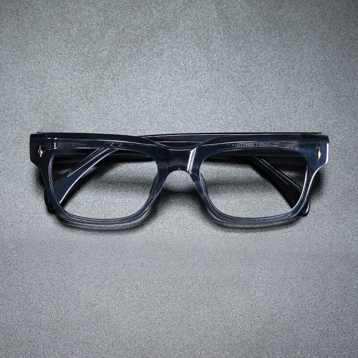 Gatenac Unisex Full Rim Square Acetate Rivet Eyeglasses Gxyj918 Frame Gatenac   