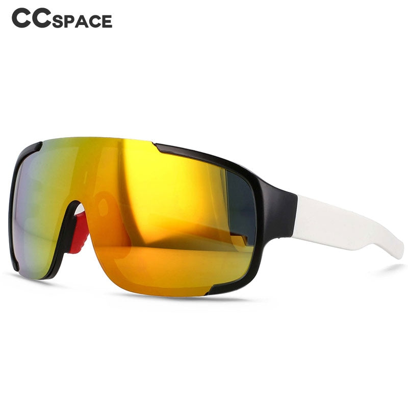 CCSpace Unisex Full Rim Oversized Rectangle Goggle Resin Frame Sunglasses 54511 Sunglasses CCspace Sunglasses   