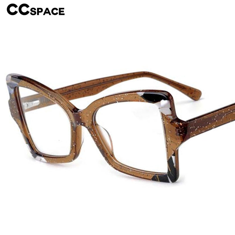 CCSpace Women's Full Rim Oversized Cat Eye Acetate Eyeglasses 55089 Full Rim CCspace   