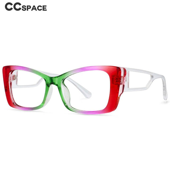 CCSpace Women's Full Rim Square Resin Frame Rainbow Eyeglasses 54537 Full Rim CCspace   