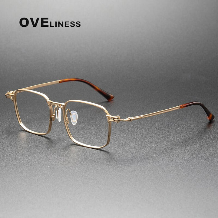 Oveliness Unisex Full Rim Square Titanium Eyeglasses 5892 Full Rim Oveliness gold  