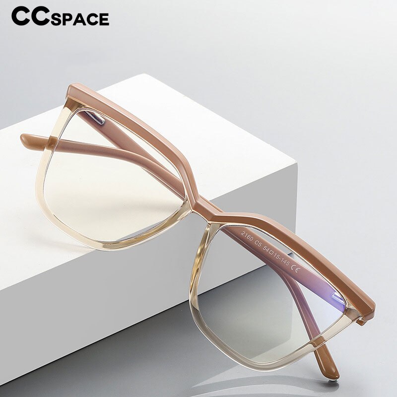 CCSpace Unisex Full Rim Square Cat Eye Tr 90 Titanium Eyeglasses 54423 Full Rim CCspace   