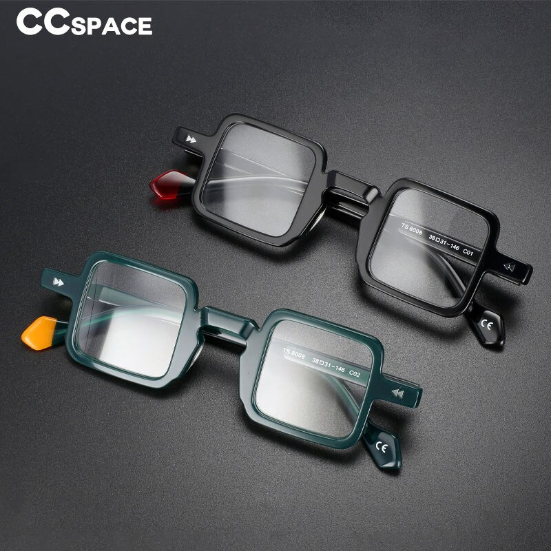 CCspace Unisex Full Rim Square Acetate Eyeglasses 55351C Full Rim CCspace   