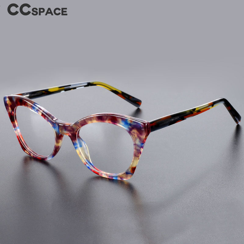 CCspace Unisex Full Rim Square Cat Eye Acetate Eyeglasses 55357 Full Rim CCspace   