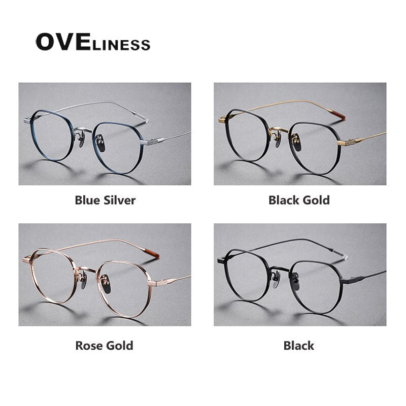 Oveliness Unisex Full Rim Round Titanium Eyeglasses 80803 Full Rim Oveliness   