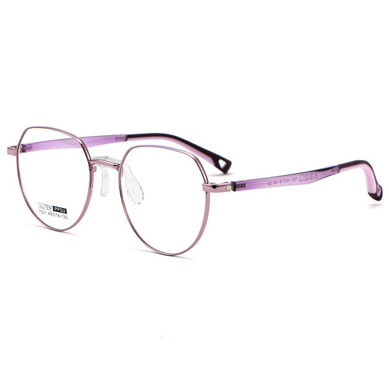 KatKani Women's Full Rim Round Ultem β Alloy Frame Eyeglasses 7501s Full Rim KatKani Eyeglasses Purple  