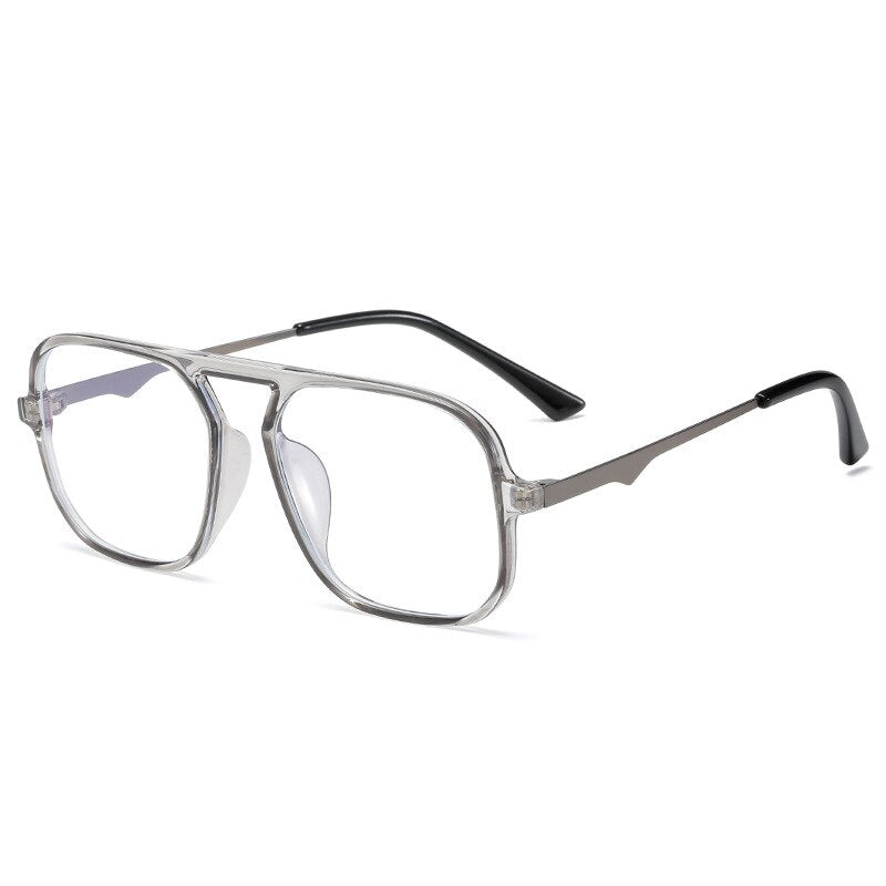 CCSpace Unisex Full Rim Large Square Acetate Alloy Eyeglasses 55232 Full Rim CCspace Gray China 