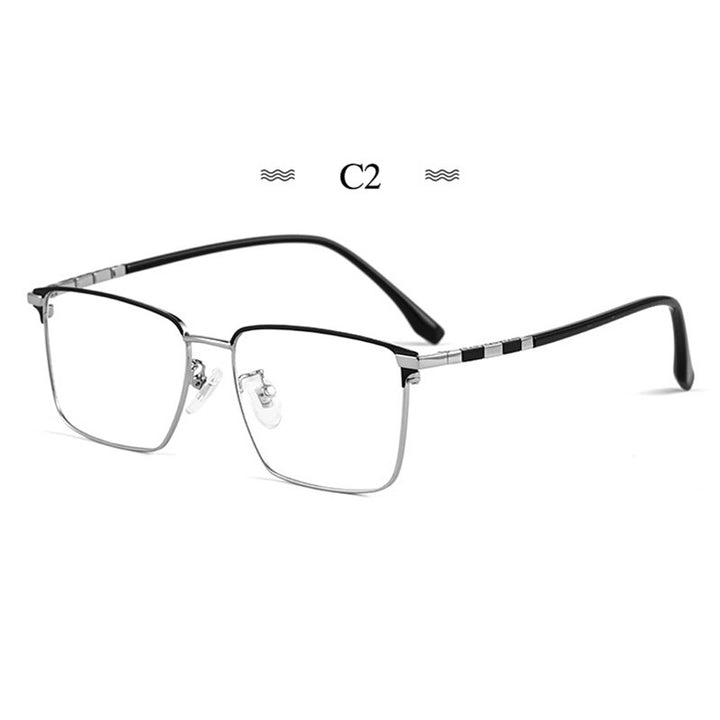 Hotochki Men's Full Rim Square Tr 90 Titanium Frame Eyeglasses T8631t Full Rim Hotochki C2  