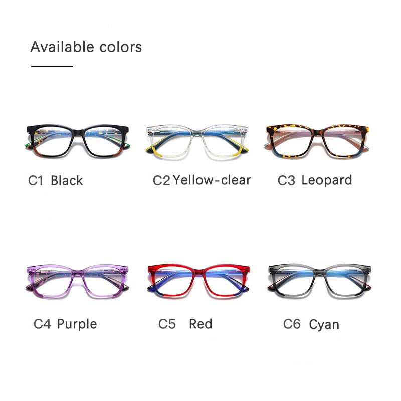 CCspace Youth's Unisex Full Rim Square Tr 90 Titanium Eyeglasses 54523 Full Rim CCspace   