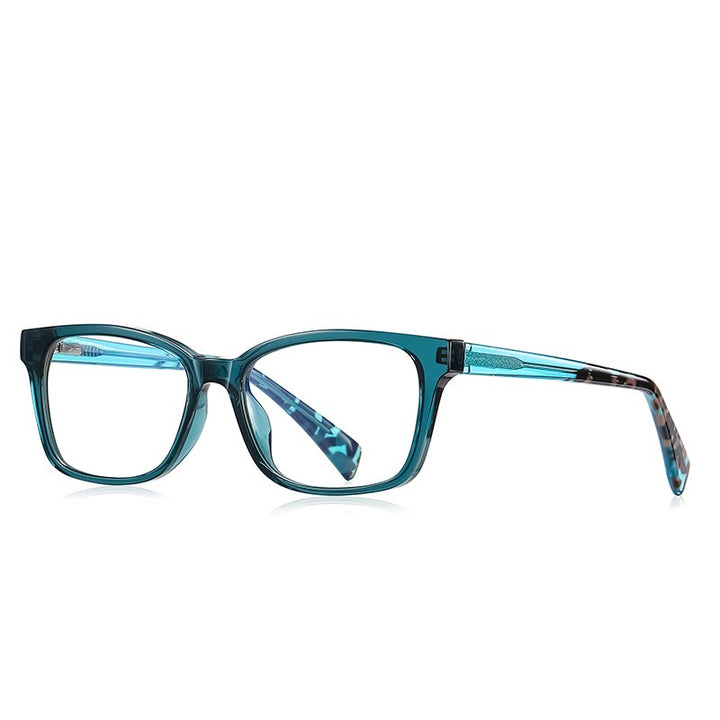 Zirosat Children's Unisex Full Rim Square Tr 90 + Cp Eyeglasses 20216 Full Rim Zirosat C4  