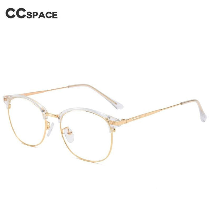 CCSpace Women's Full Rim Round Square Alloy Eyeglasses 54660 Full Rim CCspace   