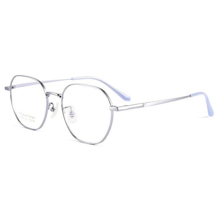 Handoer Men's Full Rim Irregular Square Titanium Eyeglasses K5055bsf Full Rim Handoer silver  
