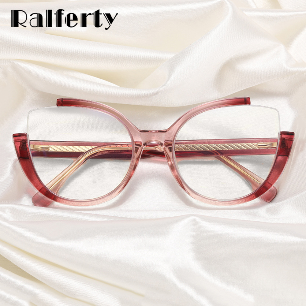 Ralferty Women' Full Rim Square Cat Eye Tr 90 Acetate Eyeglasses F82024 Full Rim Ralferty   