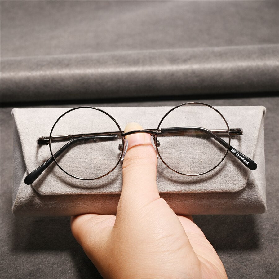 Cubojue Unisex Full Rim Round Alloy 43mm Reading Glasses Reading Glasses Cubojue   