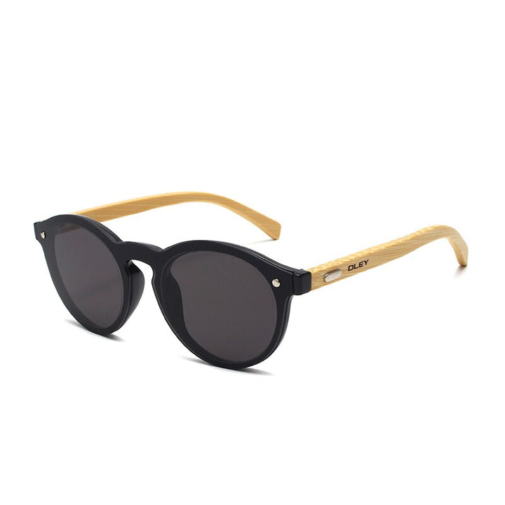 Oley Women's Round Bamboo Leg Color Film Sunglasses Z0479 Sunglasses Oley Z0479 C1 custom logo 