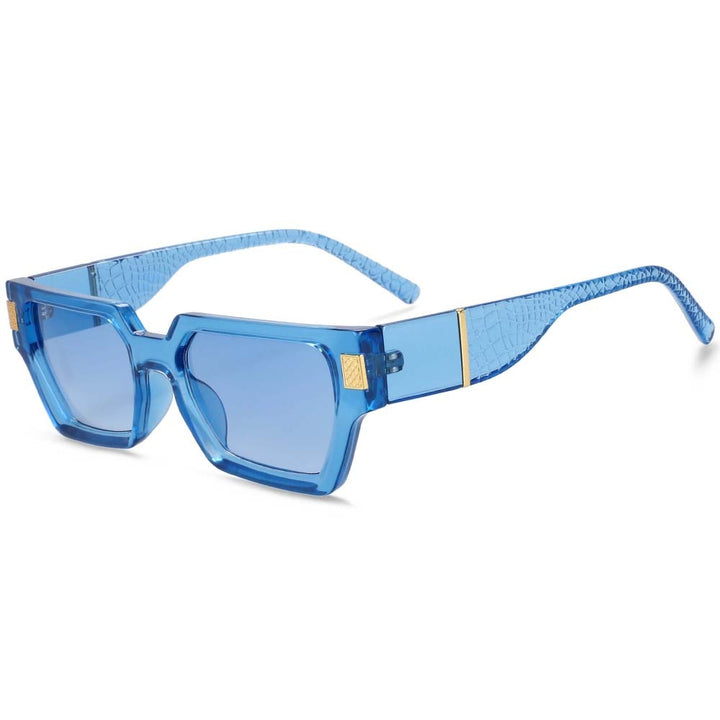 CCSpace Women's Full Rim Rectangle Resin Frame Sunglasses 54245 Sunglasses CCspace Sunglasses Blue 54245SU 