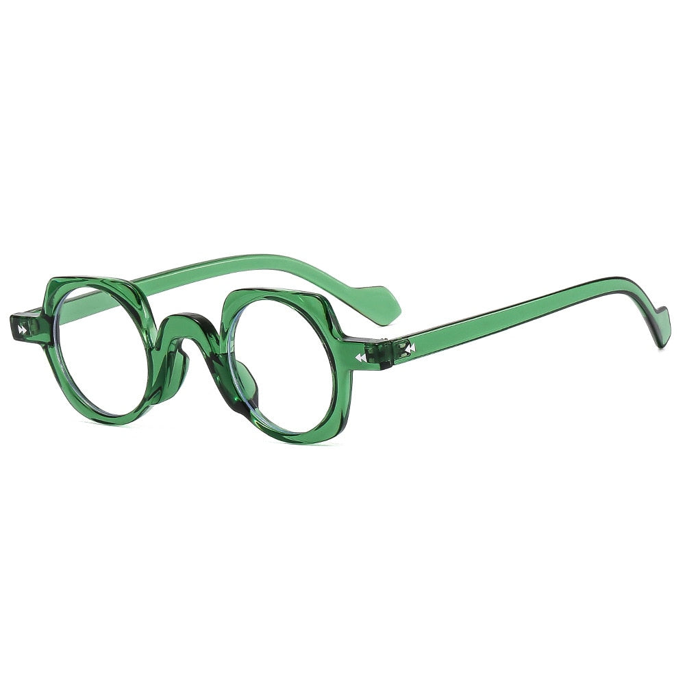 CCSpace Women's Full Rim Irregular Round Acetate Eyeglasses 55267 Full Rim CCspace Green China 