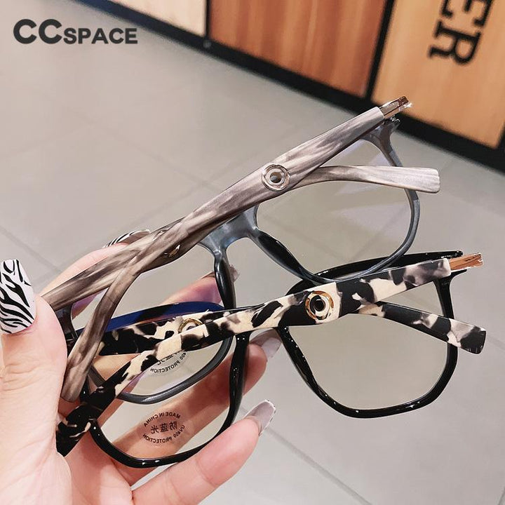 CCSpace Unisex Full Rim Big Polygon Square Tr 90 Titanium Eyeglasses 55580 Full Rim CCspace   