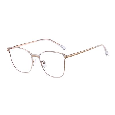 Ralferty Women's Full Rim Square Cat Eye Alloy Eyeglasses F95392 Full Rim Ralferty C2 White China 