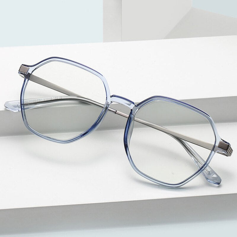 Handoer Unisex Full Rim Polygonal Round Tr 90 Eyeglasses Tr2330 Full Rim Handoer   