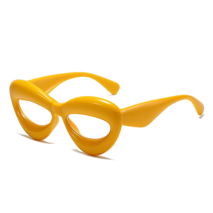 CCspace Unisex Full Rim Acetate Cat Eye Or Square Eyeglasses 55579 Full Rim CCspace Yellow China 