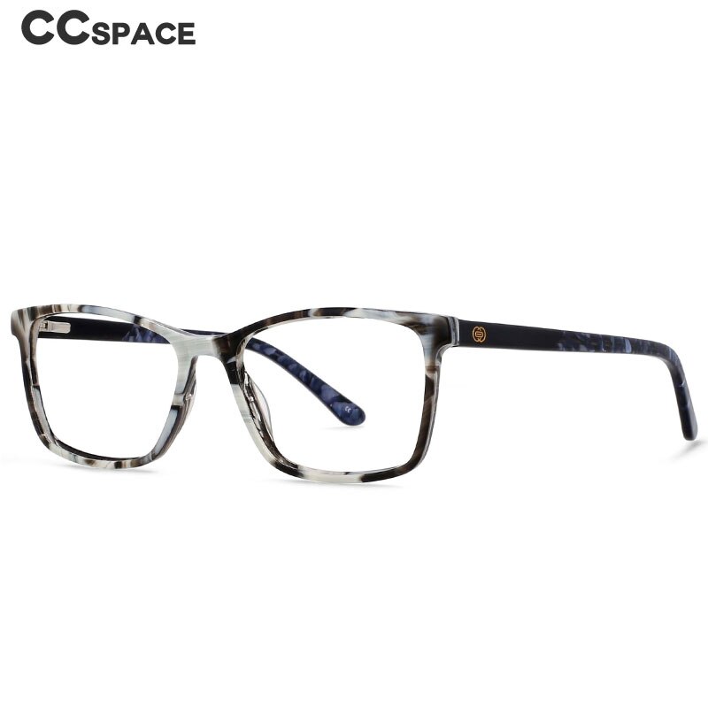 CCSpace Men's Full Rim Square Acetate Frame Eyeglasses 54553 Full Rim CCspace   
