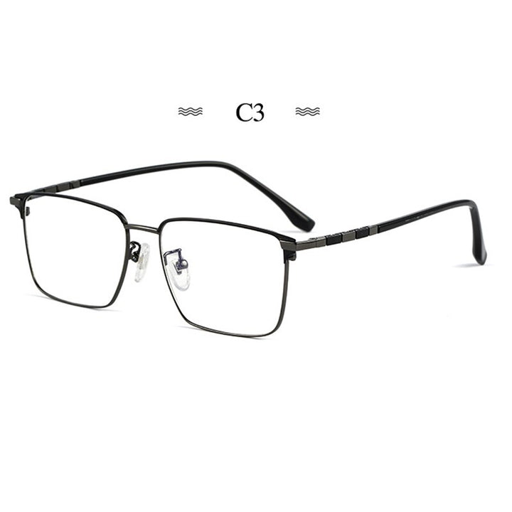 Hotochki Men's Full Rim Square Tr 90 Titanium Frame Eyeglasses T8631t Full Rim Hotochki C3  