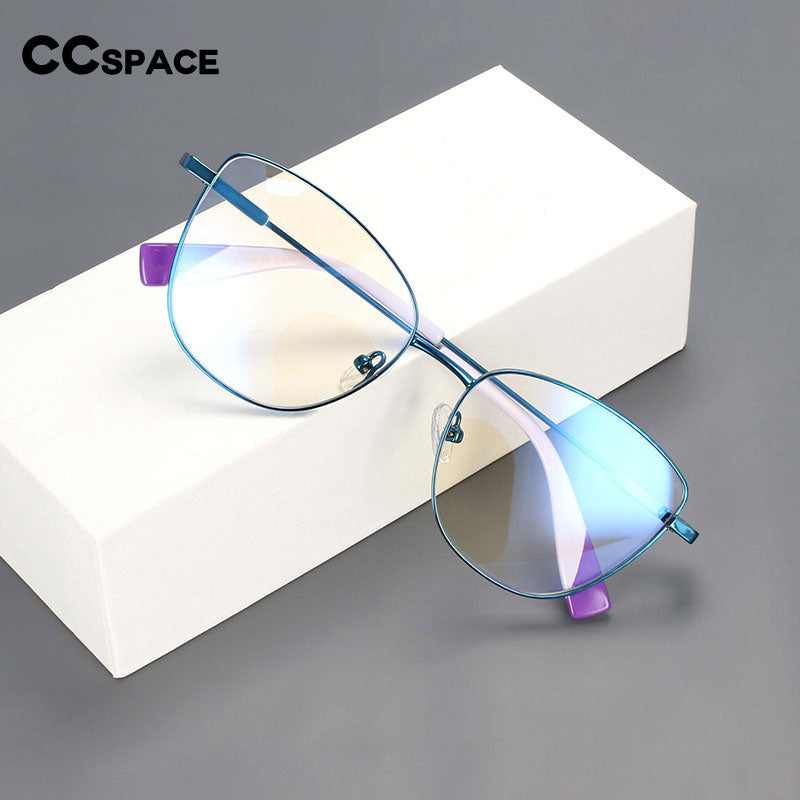 CCspace Women's Full Rim Oversized Square Alloy Frame Eyeglasses 54260 Full Rim CCspace   