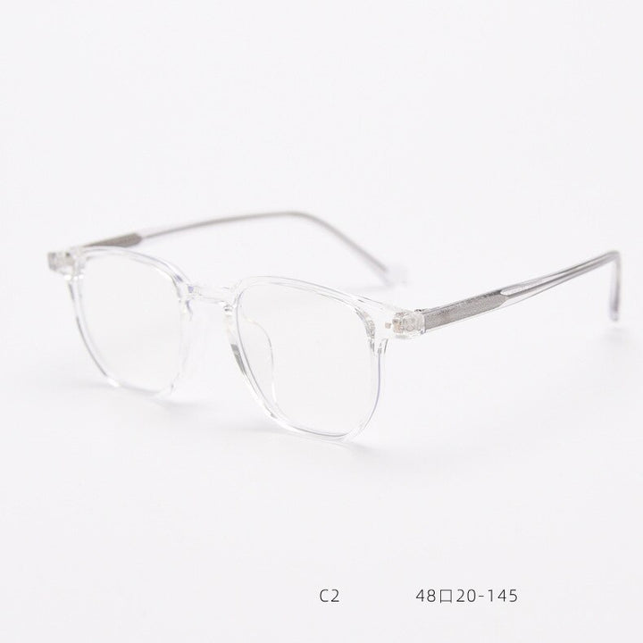 CCSpace Unisex Full Rim Square Tr 90 TTitanium Eyeglasses 55696 Full Rim CCspace Clear China 