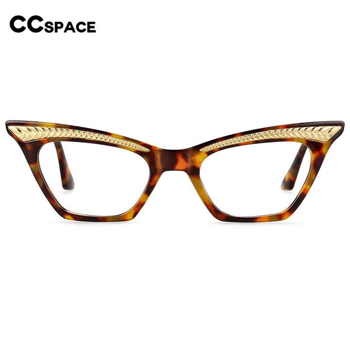 CCSpace Unisex Full Rim Square Cat Eye Resin Frame Eyeglasses 54373 Full Rim CCspace   