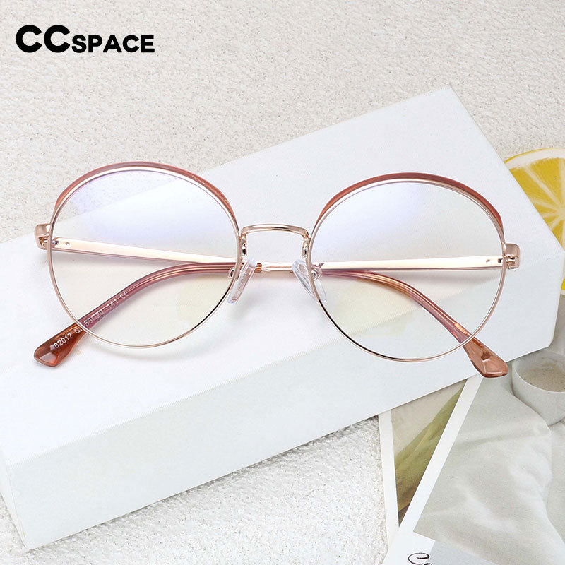 CCSpace Women's Full Rim Round Alloy Frame Eyeglasses 54460 Full Rim CCspace   