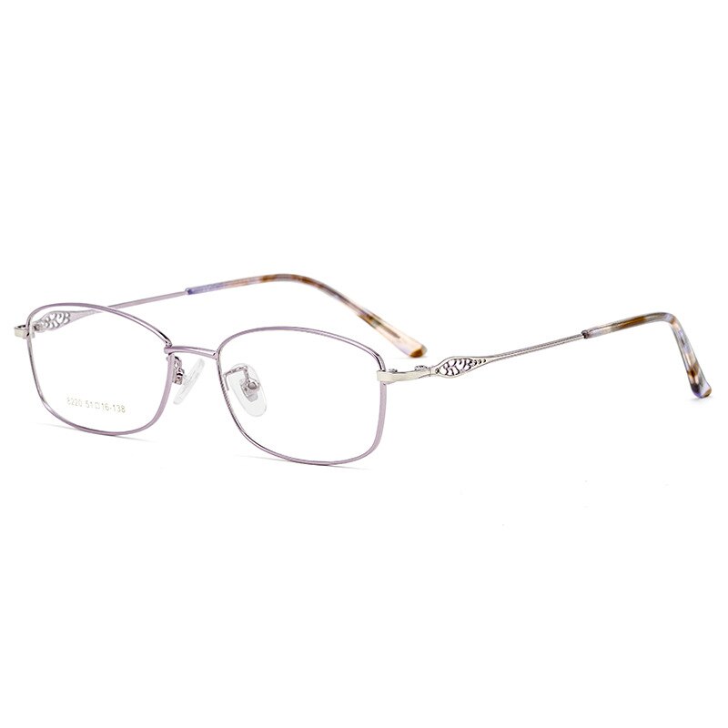 Gmei Women's Full Rim Square Alloy Eyeglasses 8220 Full Rim Gmei Optical Purple Silver C7  