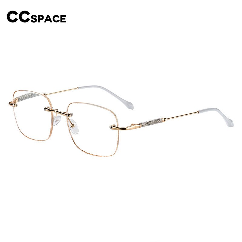 CCspace Unisex Rimless Square Alloy Hyperopic Reading Glasses 55738 Reading Glasses CCspace   