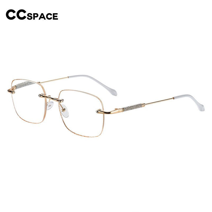 CCSpace Unisex Rimless Square Alloy Hyperopic Reading Glasses 55738 Reading Glasses CCspace   