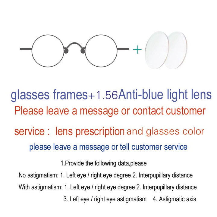 Yujo Unisex Full Rim Oval Round Titanium Eyeglasses Customized Lens Options Full Rim Yujo 1.56lens China 