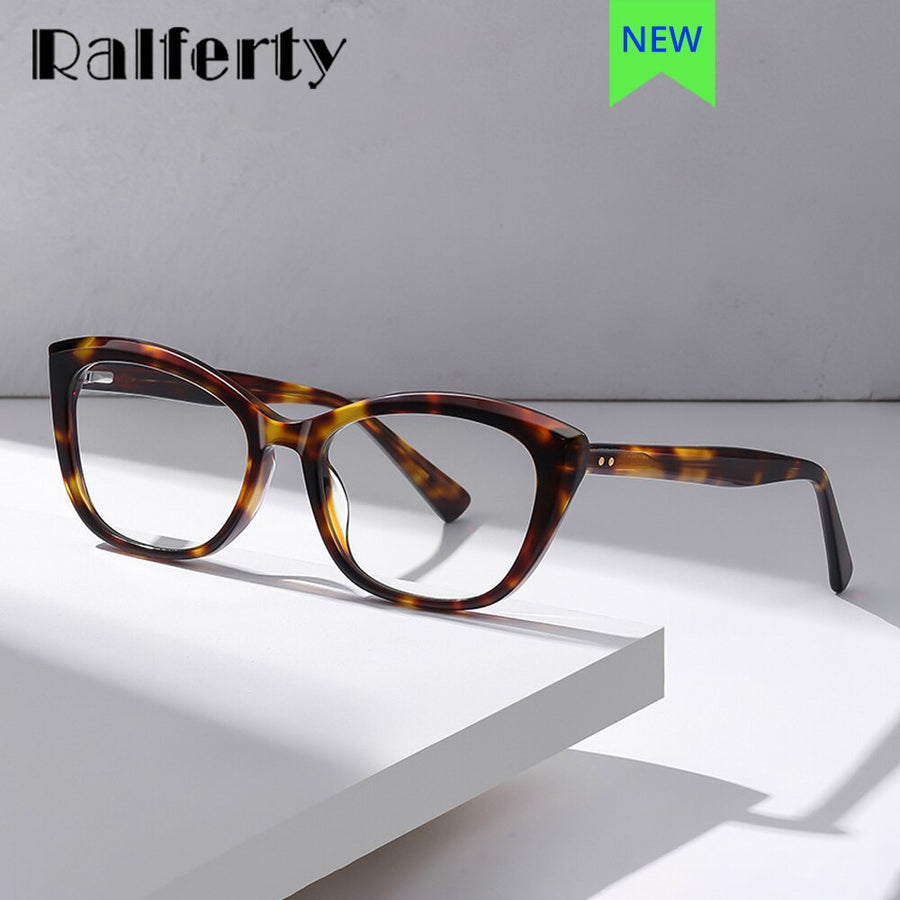 Ralferty Women's Full Rim Square Cat Eye Acetate Eyeglasses D8814 Full Rim Ralferty   