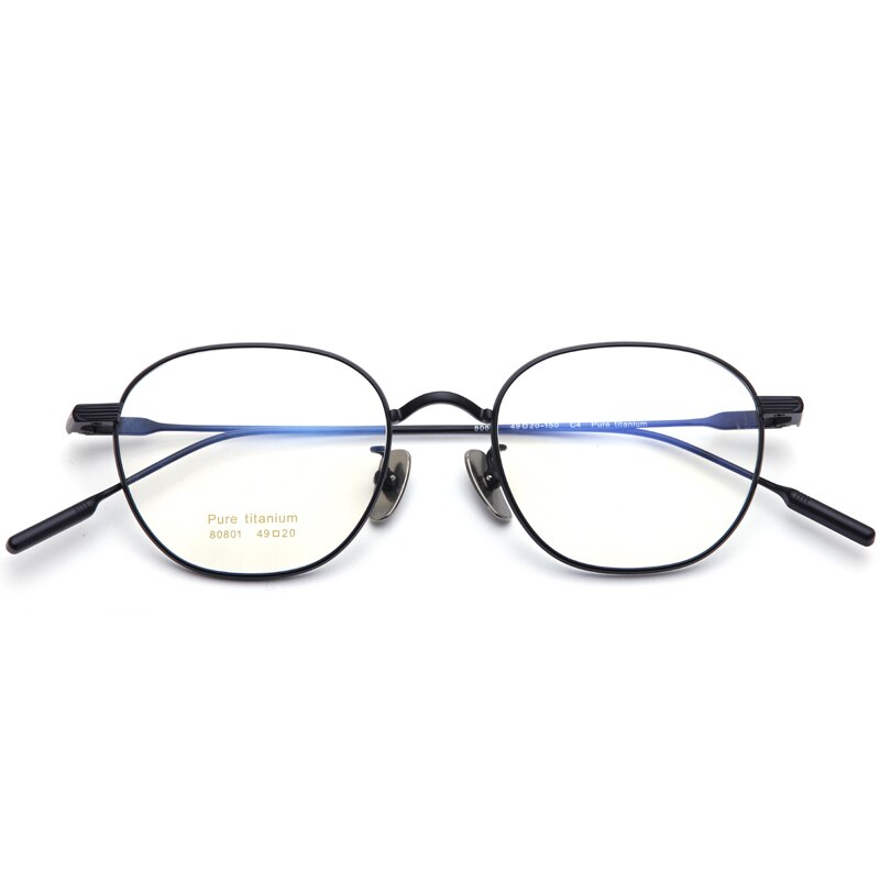 Muzz Unisex Full Rim Square Titanium Frame EyeglassesM80801 Full Rim Muzz Black  