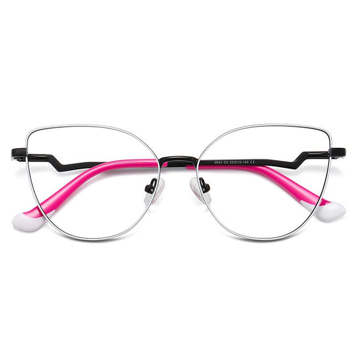 Hotony Unisex Full Rim Cat Eye Alloy Frame Eyeglasses 3043 Full Rim Hotony C4  
