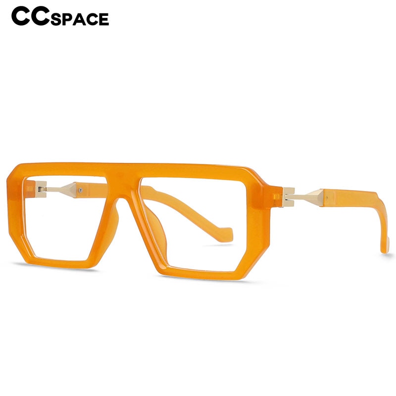 CCspace Unisex Full Rim Irregular Rectangle Tr 90 Eyeglasses 54630 Full Rim CCspace   