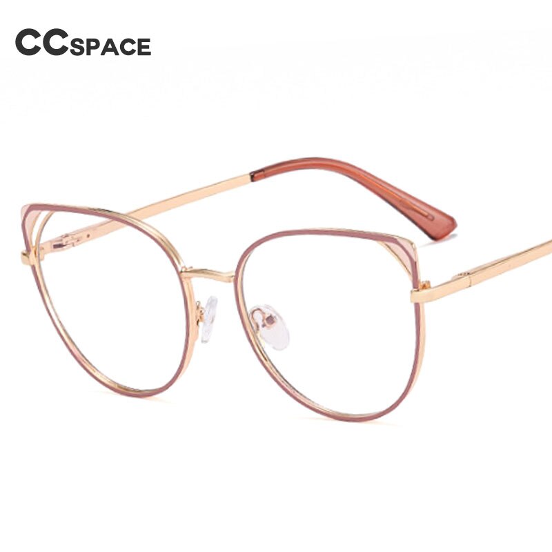 CCSpace Women's Full Rim Square Cat Eye Alloy Eyeglasses 55262 Full Rim CCspace   